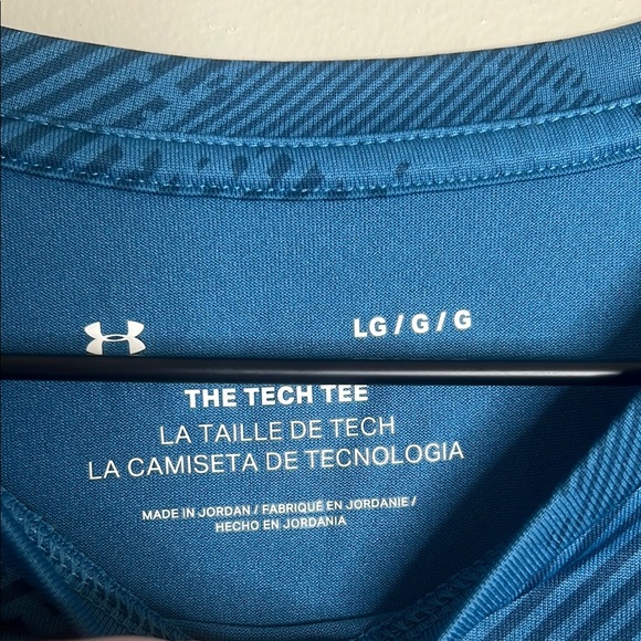 Under Armour The Tech Tee Blue Patterned T-Shirt Large - Picture 2 of 5
